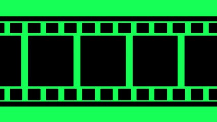 Film strip on green background for cinematic themes.Film strip on green background abstract graphical element representing cinematic imagery and movie industry concepts for creative projects