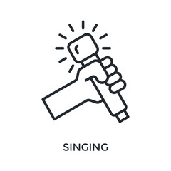 Singing Icon Outline Style. Vector Illustration For Graphic Design