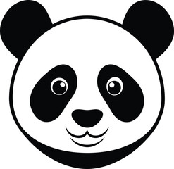 Simple Panda Face Line Art