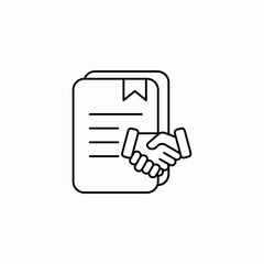 agreement handshake document icon sign vector