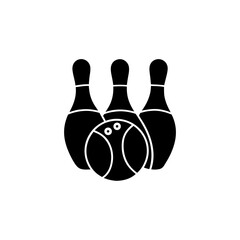 creative details Outline silhouette Bowling icon vector illustration
