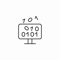 binary screen icon sign vector