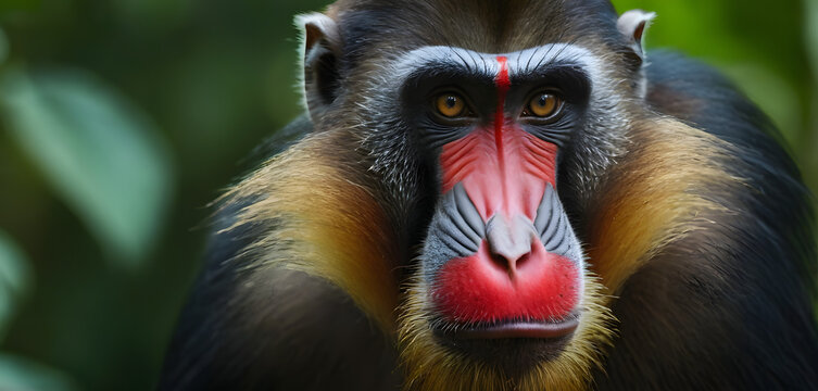 Mandrill Face Close-Up
