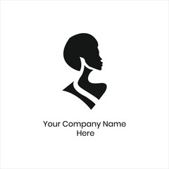 Minimalist Female Head Silhouette Vector