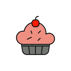 Cupcake with Sprinkles Icon for Colorful Desserts.