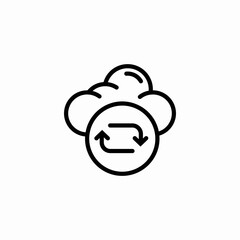 cloud sync arrows icon sign vector