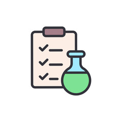 Icon Of Laboratory Equipment With Clipboard Isolated On Transparent Background