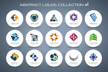 abstract logos collection, set of easter eggs vector illustration