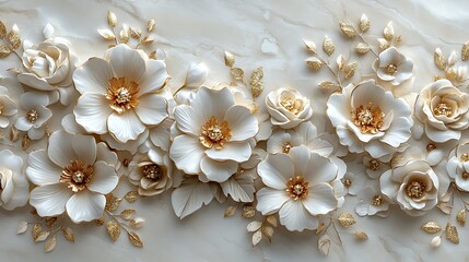 Embossed floral luxury with detailed blossoms high resolution photo
