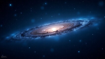 Obraz premium Stunning Spiral Galaxy in Deep Space Celestial Wonders and Cosmic Beauty