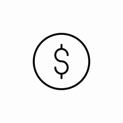 dollar circle outline icon sign vector