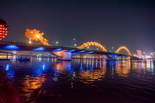 The most beautiful Viewpoint Dragon Bridge da nang city, vietnam.