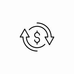 dollar switch icon sign vector