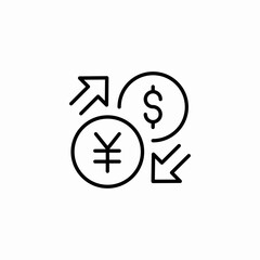 dollar yen exchange icon sign vector