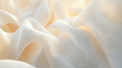 Gentle Waves of Fabric Dance in Warm Sunlight