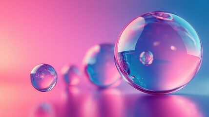 Bubbles Floating in a Dreamy Pastel Landscape