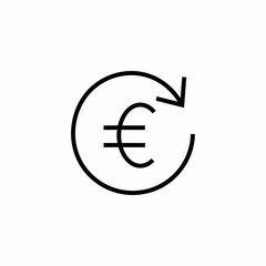 euro circle arrow icon sign vector