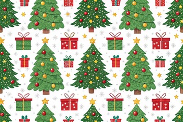 Cheerful Cartoon Christmas Pattern