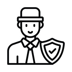 Insurance Broker Vector outline icon. Eps10 file 