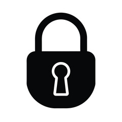 smart lock black vector silhouette