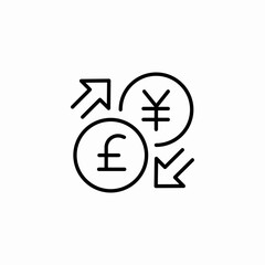 euro yen exchange icon sign vector