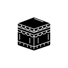 creative details Outline silhouette Kaaba icon vector illustration