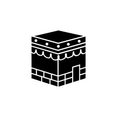 creative details Outline silhouette Kaaba icon vector illustration