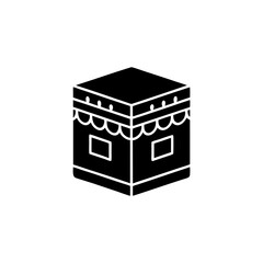 creative details Outline silhouette Kaaba icon vector illustration