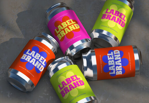 Cans Bottle Mockup