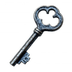 Antique Skeleton Key on Transparent Background