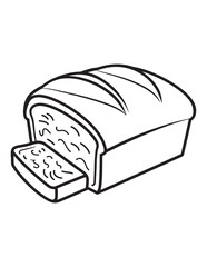 Sliced Loaf of Bread Line Art Coloring Page