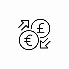 pound euro exchange icon sign vector