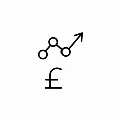 pound increase icon sign vector