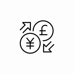 pound yen exchange icon sign vector