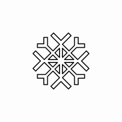 snowflake winter cold icon sign vector