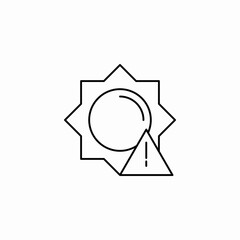 sun warning sign icon sign vector
