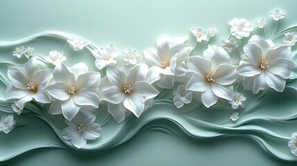 Serene floral arrangement light green high resolution photo