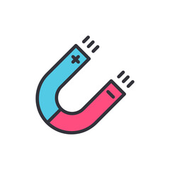 U Shaped Magnet Depicting Magnetic Field Lines On Transparent Backdrop