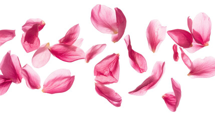 "Pink Rose Petals Isolated on Transparent Background – Romantic Floral Elements for Wedding, Beauty, and Design Use"