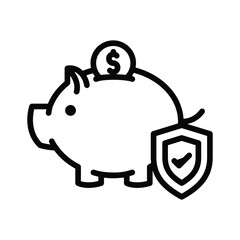 Saving Insurance Vector outline icon. Eps10 file 