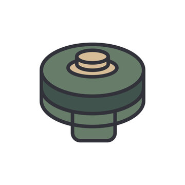 Stylized Representation Of A Booby Trap Or Landmine Isolated On Transparent