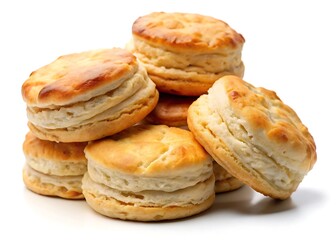 Biscuits flaky buttery biscuits isolated on white background