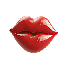 Fototapeta premium Glossy Red Lips 3D Render on Transparent Background. Glossy Red Lips png, Glossy Red Lips 3d icon, Glossy Red Lips icon.