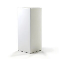 Naklejka premium Blank white tall cardboard box isolated on white background