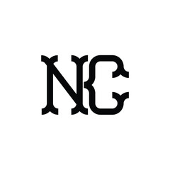 NC monogram logo design letter text name symbol monochrome logotype alphabet character simple logo