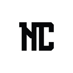 Fototapeta premium NC monogram logo design letter text name symbol monochrome logotype alphabet character simple logo