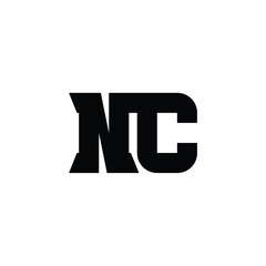 Obraz premium NC monogram logo design letter text name symbol monochrome logotype alphabet character simple logo