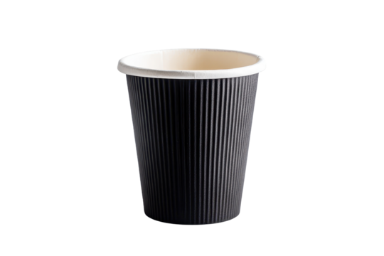 Stylish takeaway coffee cup with black paper and sleeve ideal for eco-friendly beverage packaging