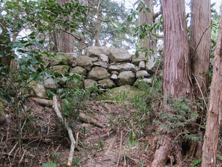 日本：観音寺城跡／古い石垣【日本100名城・国指定史跡】滋賀県近江八幡市安土町