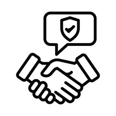 Deal Insurance Vector outline icon. Eps10 file 